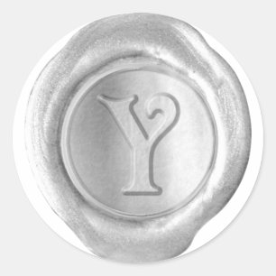 Wax Seal Monogram - Silver - Victorian Y -