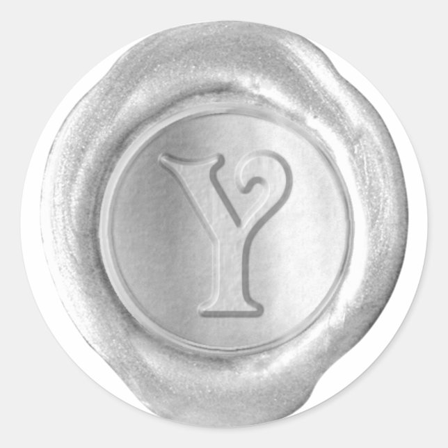 Wax Seal Monogram - Silver - Victorian Y - (Front)