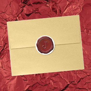 Wax Seal Red Monogram J Initial