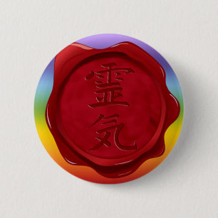 wax seal - REIKI   chakren colours 2 Inch Round Button