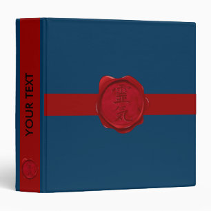 wax seal - REIKI & your text darkblue Binder