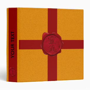 wax seal - REIKI & your text orange splatter Binder