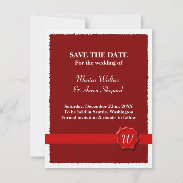Wax Seal Save The Date (Front)
