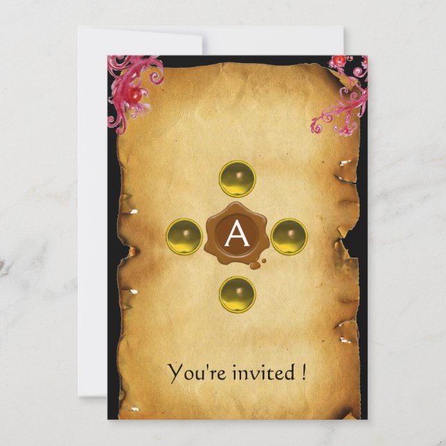WAX SEAL  topaz Invitation (Front)