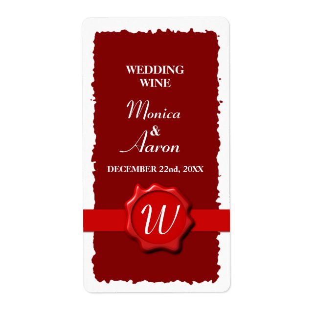 Wax Seal Wedding Wine (Front)