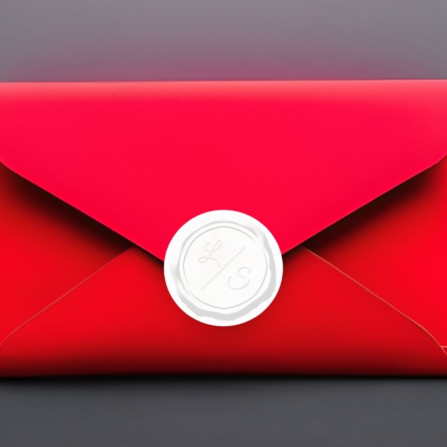 Wax Seal White Double Initials Monogrammed (Creator Uploaded)