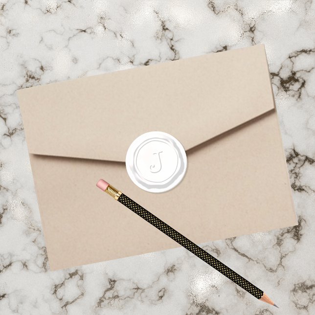 Wax Seal White Monogram J Initial (Creator Uploaded)