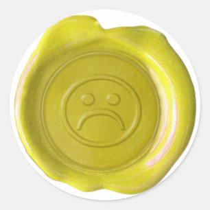 Wax Seal - Yellow - Sad Face -