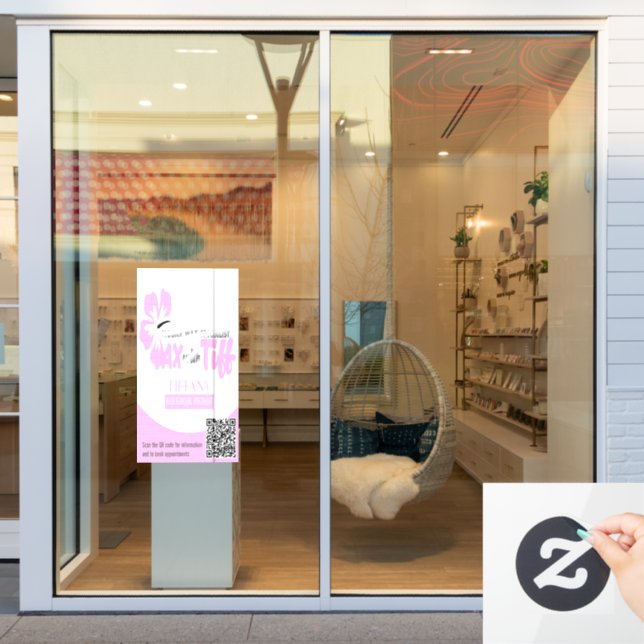 Wax with Tiff clear window decal (Store Window)