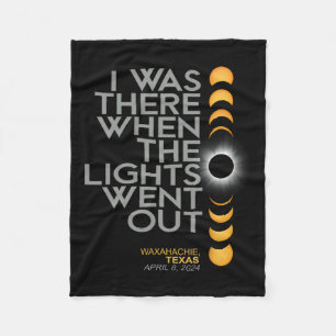 Waxahachie 2024 Solar Eclipse 2024 040824 Eclipse Fleece Blanket