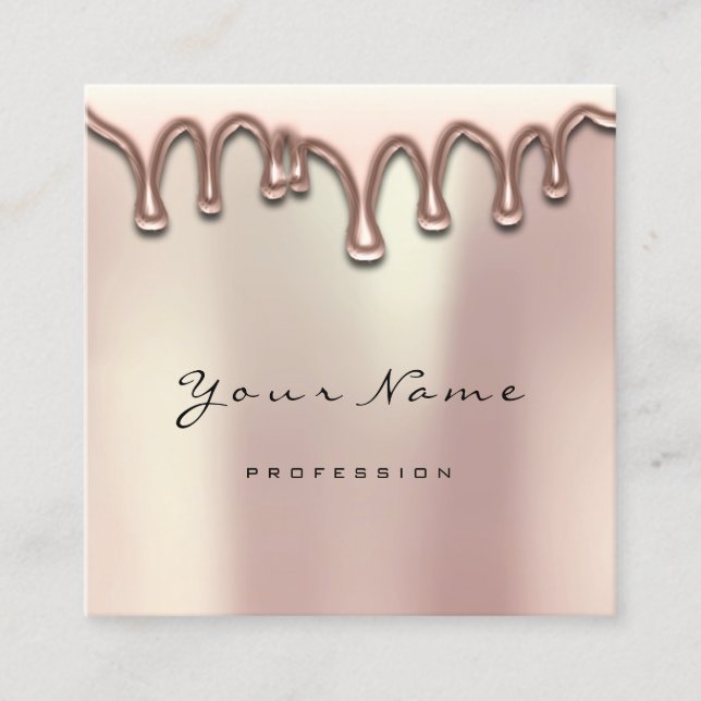 Waxing Depilation Browns Lashes Makeup Drips VIP Square Business Card (Front)