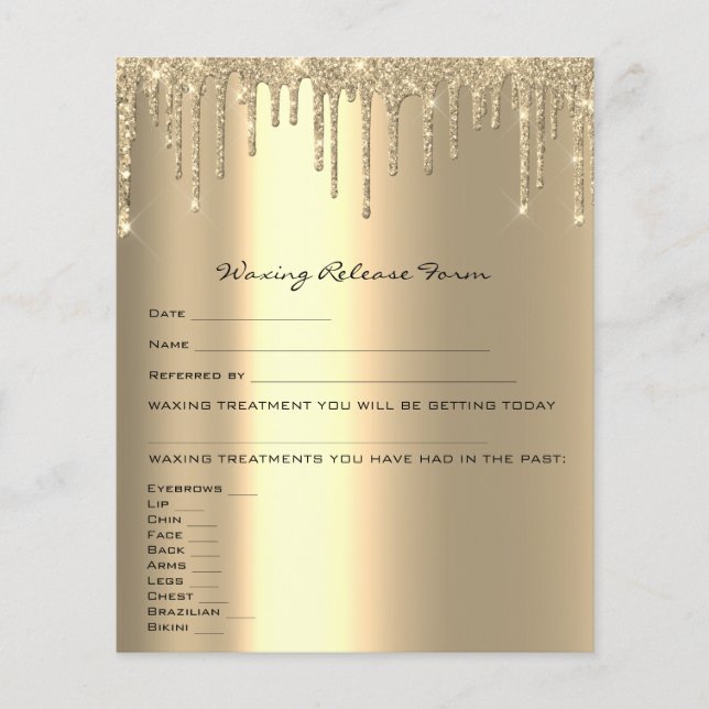 Waxing Depilation Liability Waiver Release Form Flyer (Front)