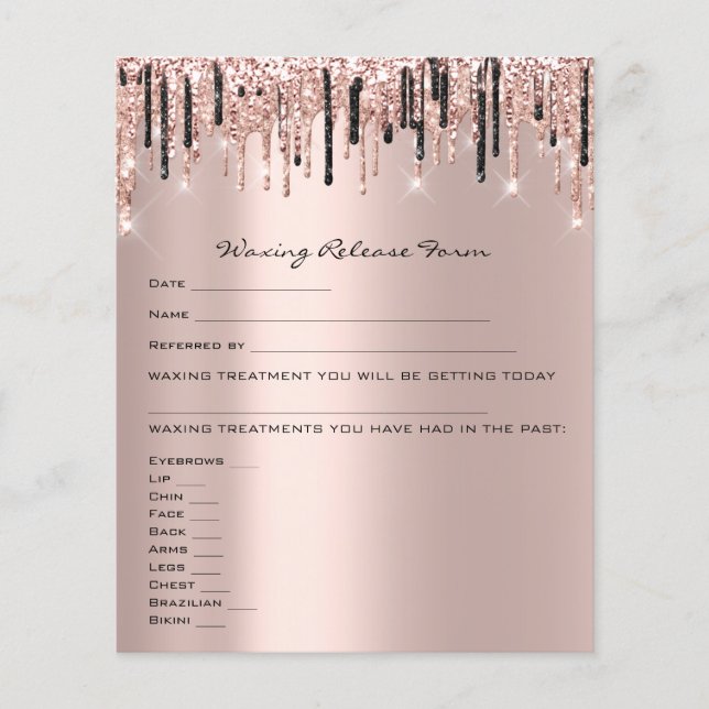 Waxing Depilation Liability Waiver Release Rose Flyer (Front)