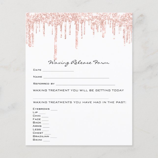 Waxing Depilation Liability Waiver Release White Flyer (Front)