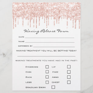 Waxing Depilation Liability Waiver Release White Flyer