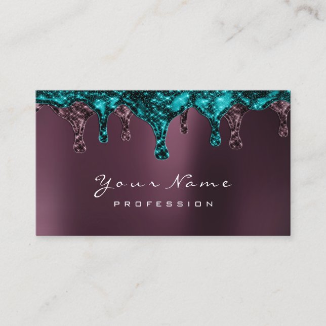 Waxing Epilation Depilation Nails  Noir Teal Business Card (Front)