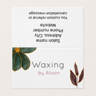 Waxing Esthetician gold maroon teal Business Card