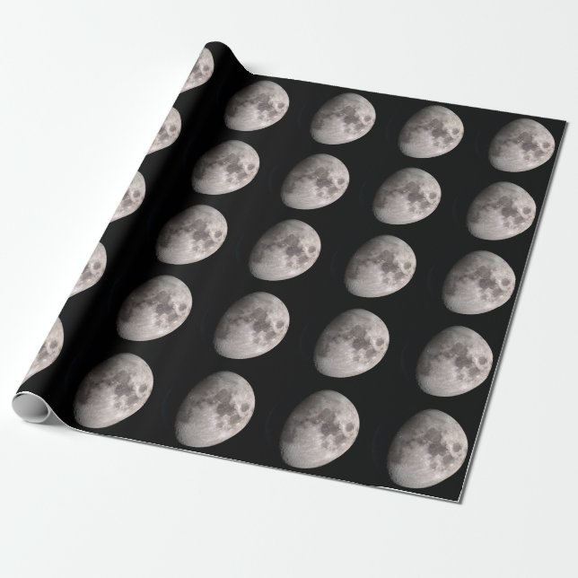 Waxing gibbous moon phase NASA images Wrapping Paper (Unrolled)