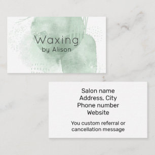 Waxing green watercolour  business card