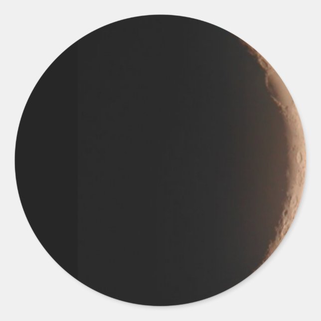 waxing moon classic round sticker (Front)