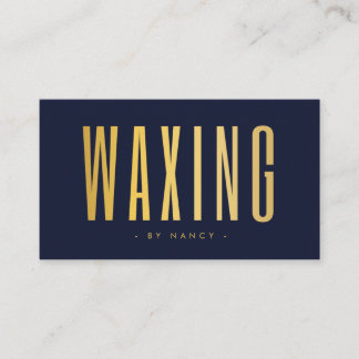 Waxing Navy And Gold Business Card
