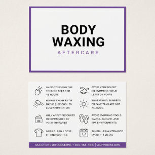 Waxing Purple Aftercare Card Hair Removal
