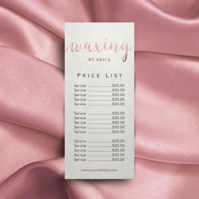 Waxing & Threading Manicure Pedicure Price List Rack Card (Creator Uploaded)