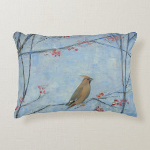 Waxwing 2013 oil on canvas decorative pillow