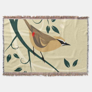 Waxwing Bird Blanket