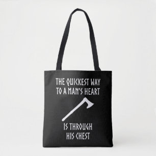 Way To A Man's Heart Funny Viking Medieval Tote Bag