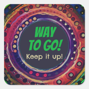 Way to Go Fun Colourful Student Teacher Square Sticker