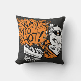 WAY TOO HOT! skull cartoon Throw Pillow