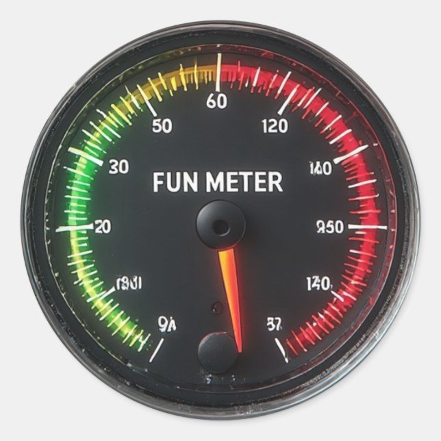 Way Too Much Fun Metre Classic Round Sticker (Front)