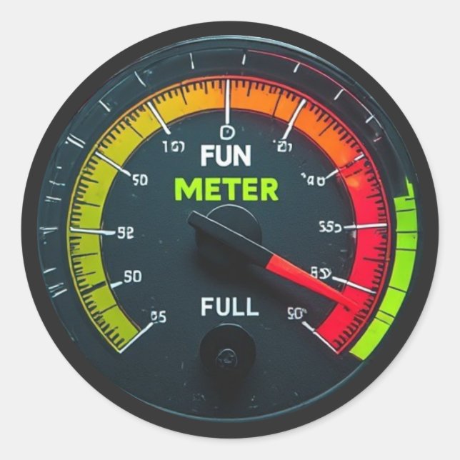 Way Too Much Fun Metre Classic Round Sticker (Front)