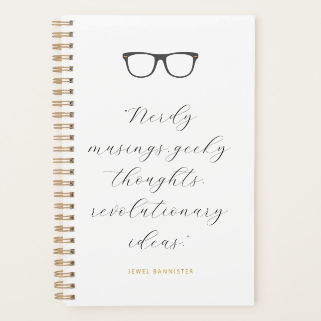 Wayfarer Glasses Script Quote Personalized Planner (Front)