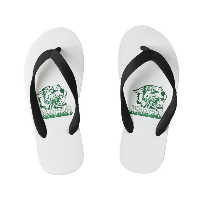 Wayland Union Wildcats #4 Kid's Flip Flops (Footbed)