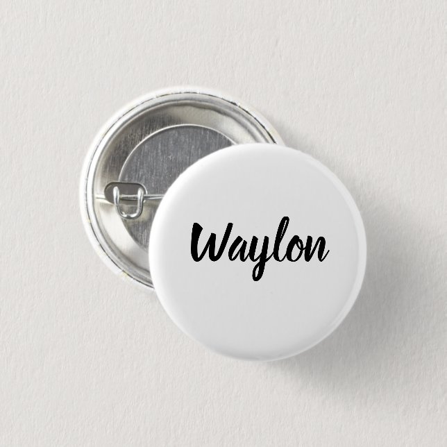 Waylon Name In Curvy Lettering, 1 Inch Round Button (Front & Back)