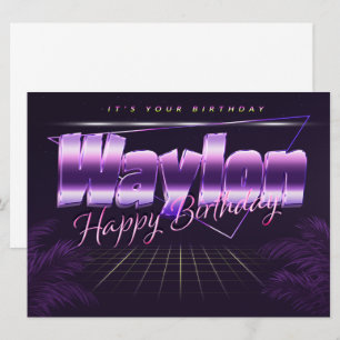 Waylon Name Vorname lila retro Karte Geburtstag Card