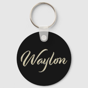 Waylon Name whitegold Button Schlüsselanhänger Keychain