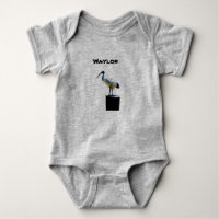 Waylon Name With Bin Chicken, Baby Bodysuit