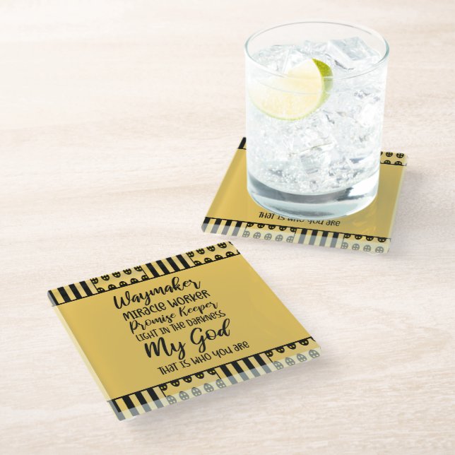 Waymaker Christian Glass Coaster (Angled)