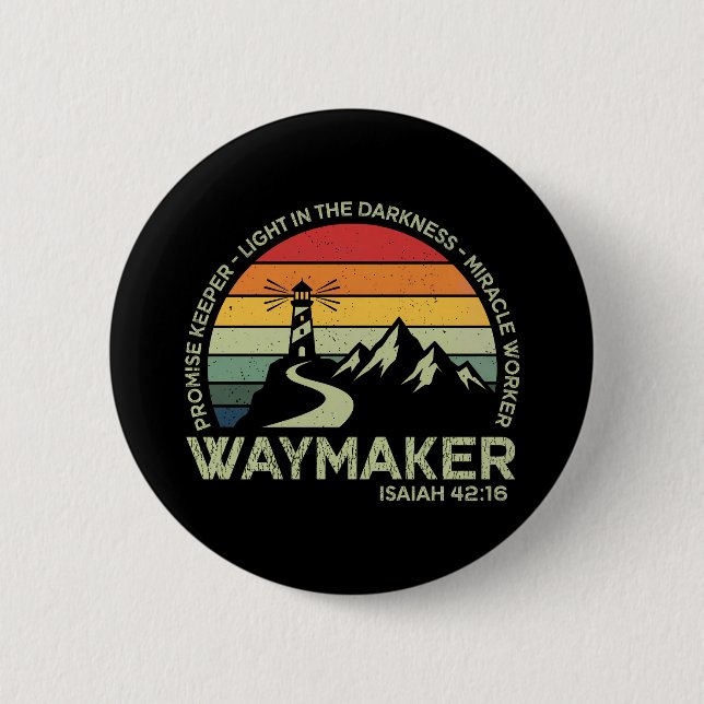 Waymaker Christian Typography Inspirational Bible  2 Inch Round Button (Front)