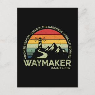 Waymaker Christian Typography Inspirational Bible Postcard