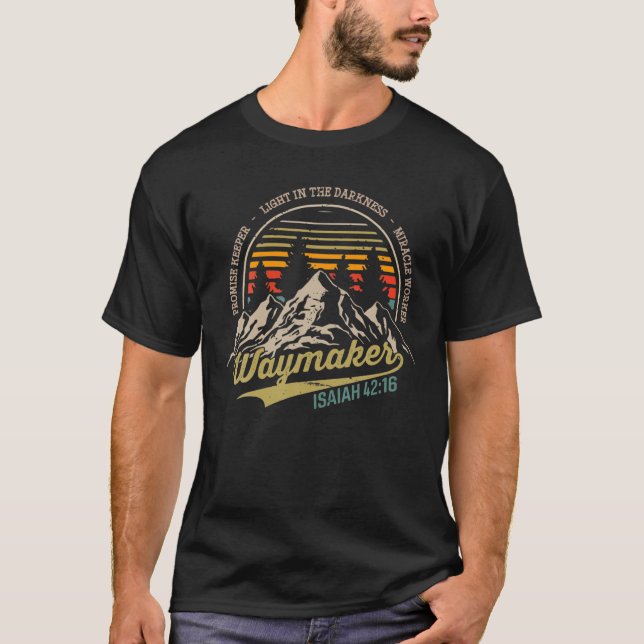 Waymaker Miracle Worker Promise Keeper Christian T-Shirt (Front)