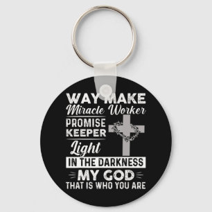 Waymaker Miracle Worker Promise Keeper Light Jesus Keychain