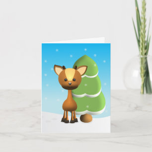 Wayne Deer in the Snow Holiday Card