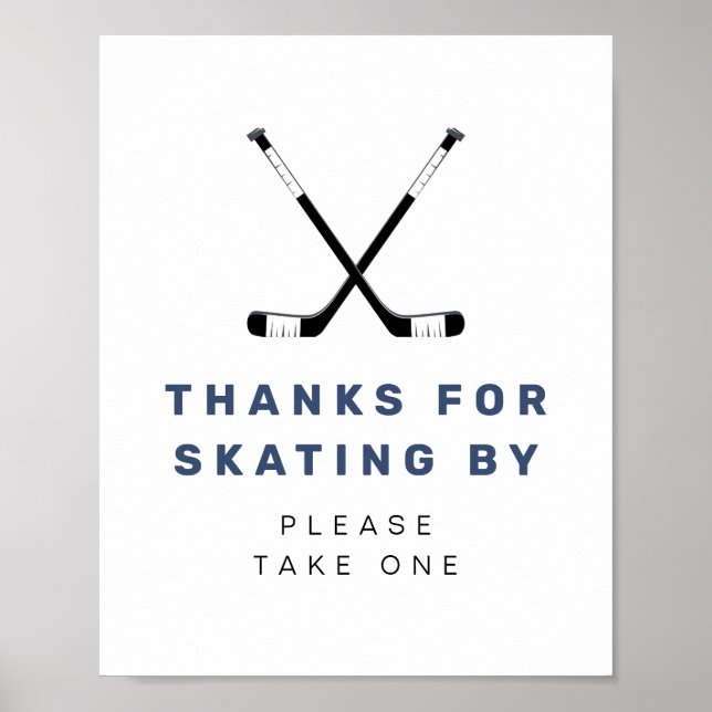 WAYNE Hockey Sport Themed Birthday Favours Poster (Front)