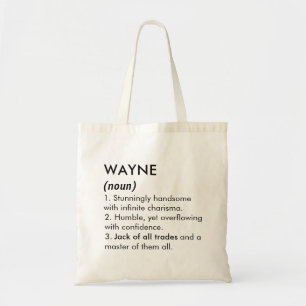 Wayne name, Editable name, Custom name Tote Bag