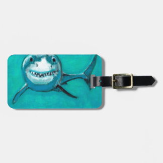 "Wayne" The Great White Shark Luggage Tag