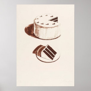 wayne thiebaud - chocolate cake 1971 poster